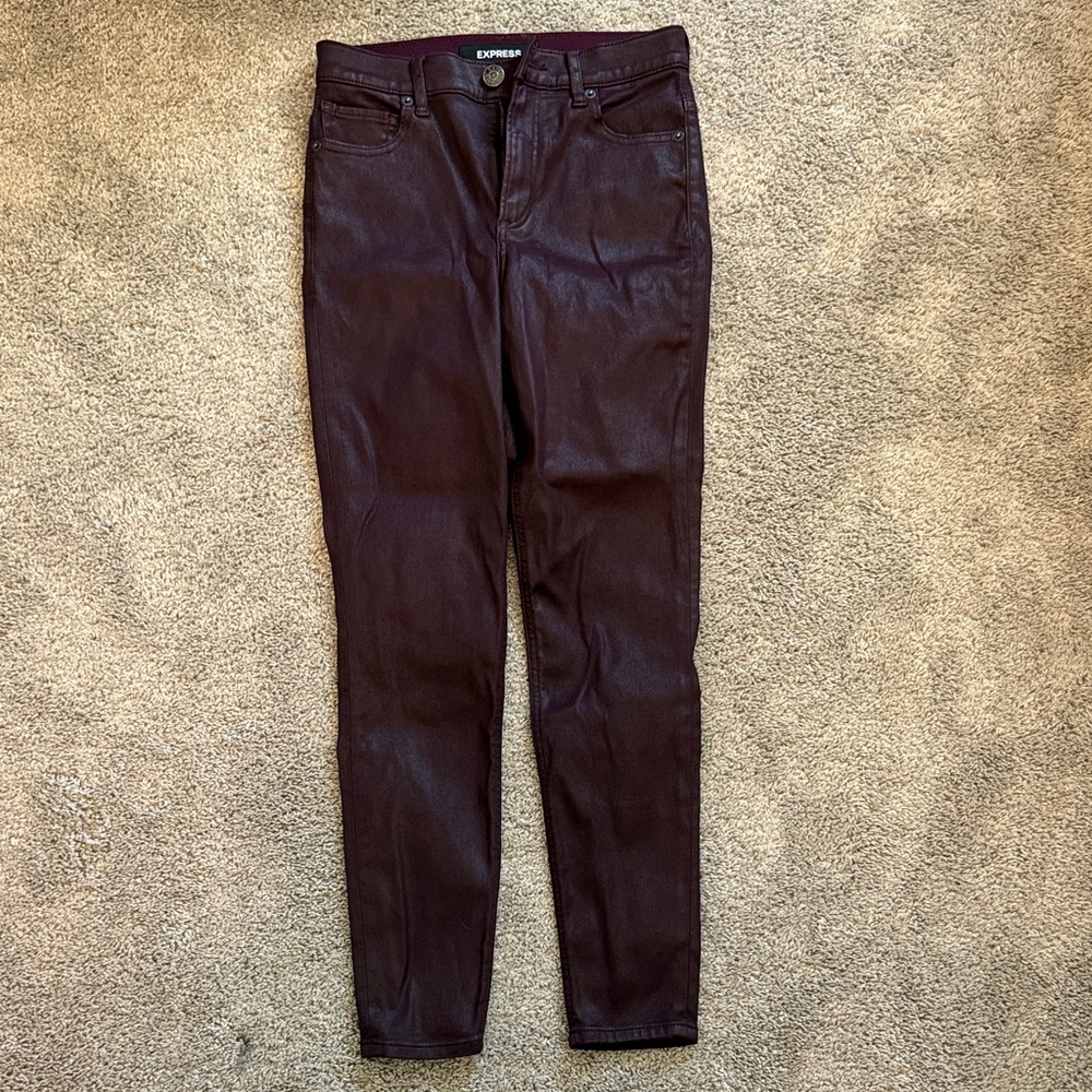 Express Women's Deep Burgundy Skinny Jeans